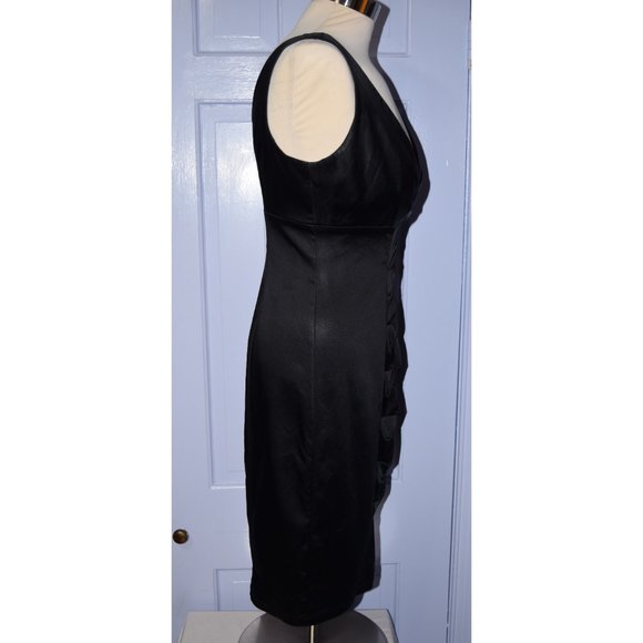 Calvin Klein Black Satin Cocktail Dress size  4 - Picture 4 of 12